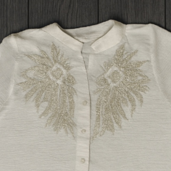 Kindred Hand-Embroidered Sequin & Faux Pearl Blouse - Picture 6 of 8